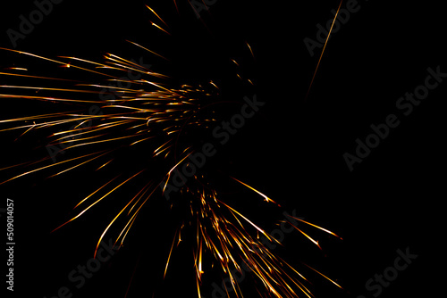  sparks in the dark. lines of light.