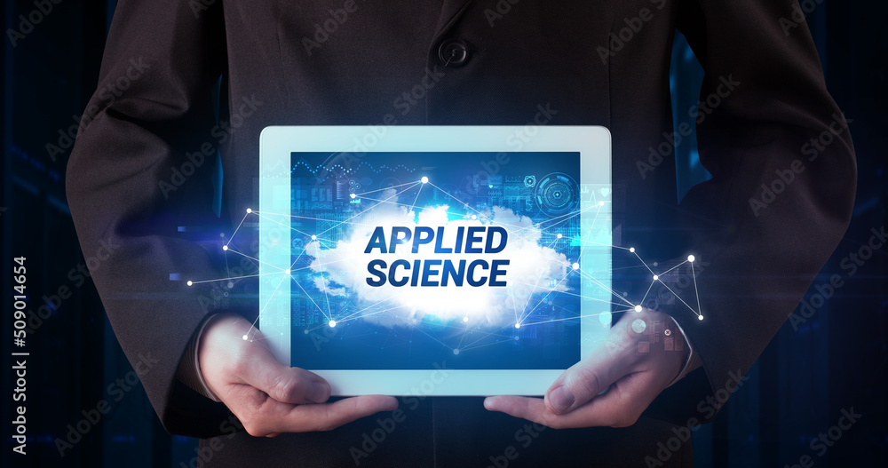 Person holding tablet, technology concept Person holding tablet, technology concept