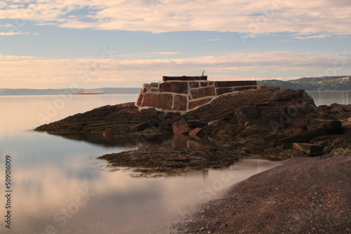 rocks in calm water - Lysaker photo