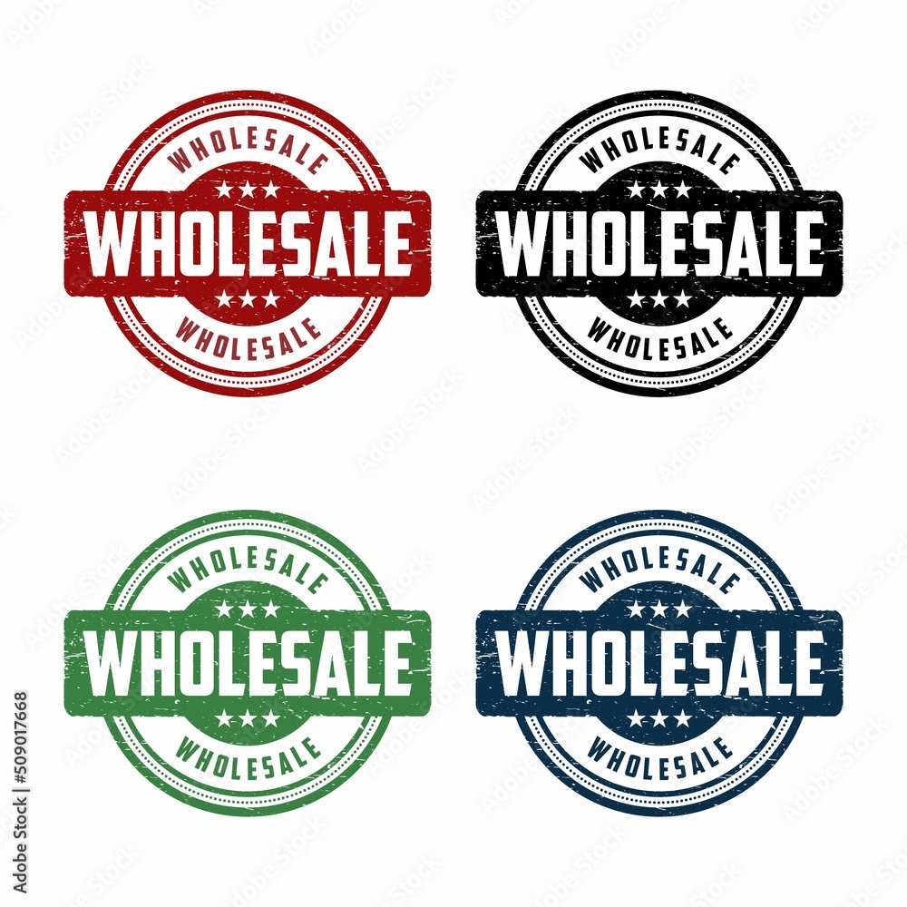 Wholesale sign or stamp on white background, vector illustration