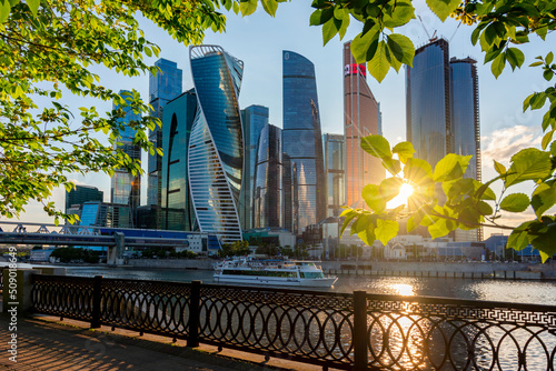 Photography International Business Center (Moscow City) at sunset, Russia