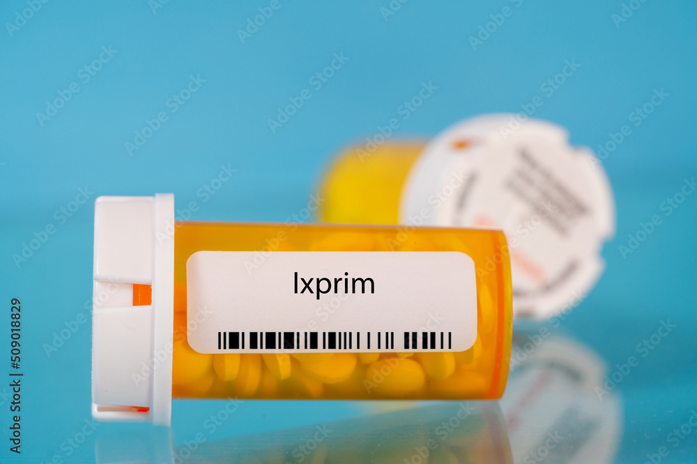 Ixprim. Ixprim pills in RX prescription drug bottle Ixprim. Ixprim pills in RX prescription drug bottle