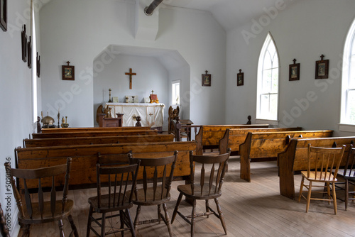 interior of church recreated from the municipal era in the early 1900s 