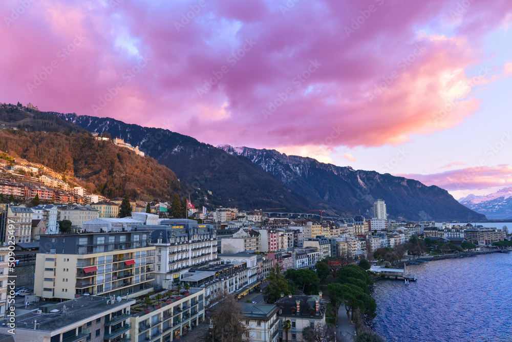 Panoramaansicht Montreux-Schweiz
