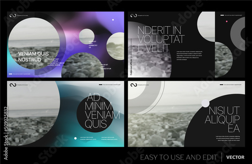 Editable vector presentation templates with design elements and infographics. Background for presentation. Vector Slide, flyer, report, marketing, advertising, annual report, banner