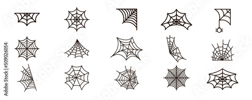 Web spider cobweb icons set. Spider icon set.