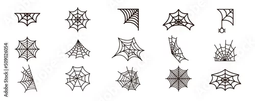 Obraz Web spider cobweb icons set. Spider icon set.
