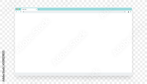 Empty browser window with white page. Vector mockup template