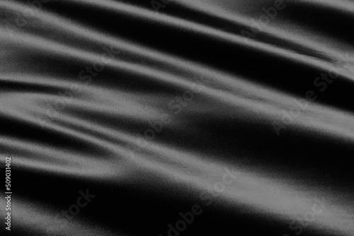 Black satin fabric texture background