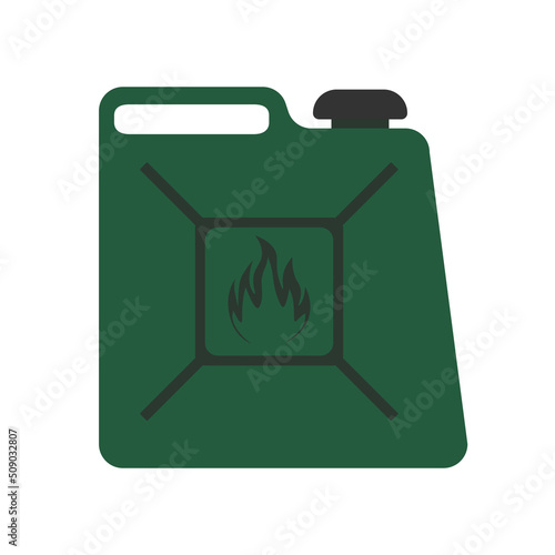 Gasoline or oil, diesel, benzin fuel canister vector icon. Petrol can gallon gas tank fuel container