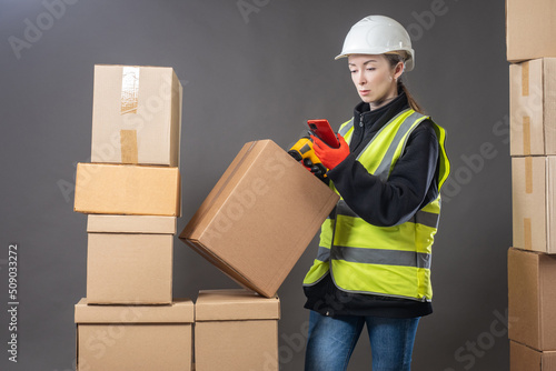 Storekeeper woman. Warehous...