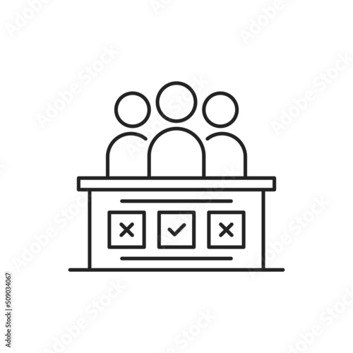 committee meeting like thin line jury board icon
