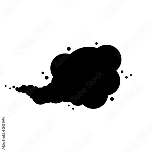 black co2 emission or farting bubble icon