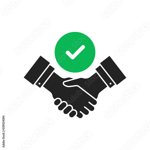 commitment with black handshake or shakehand icon