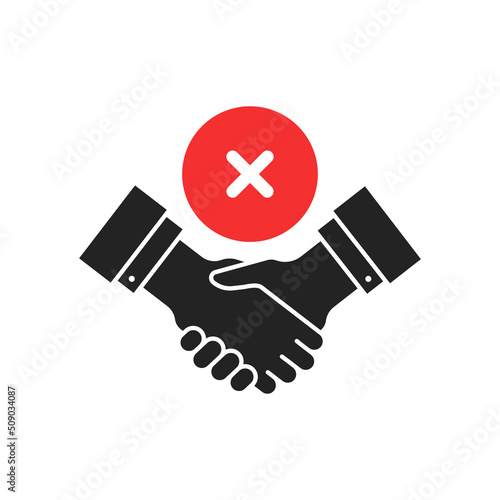 black handshake or shakehand icon like badly deal