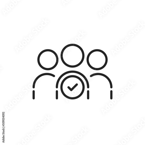 thin line membership icon like check new client