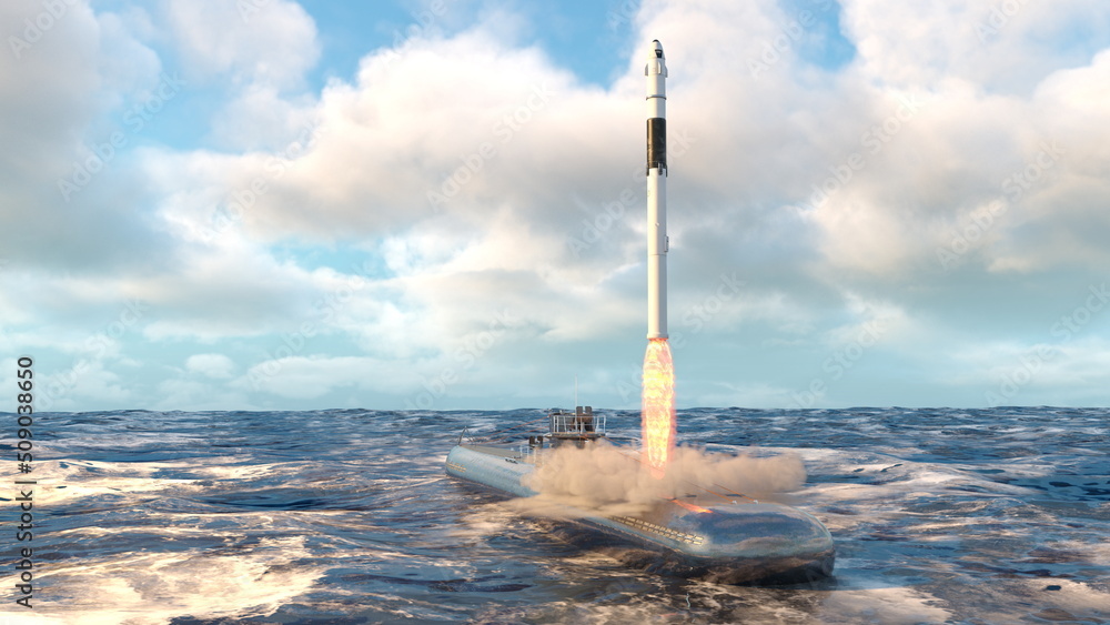 Obraz premium 弾道ミサイル潜水艦