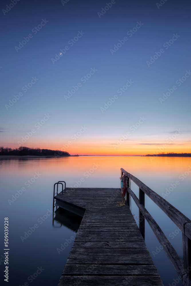 Sonnenuntergang am Selenter See in Schleswig-Holstein