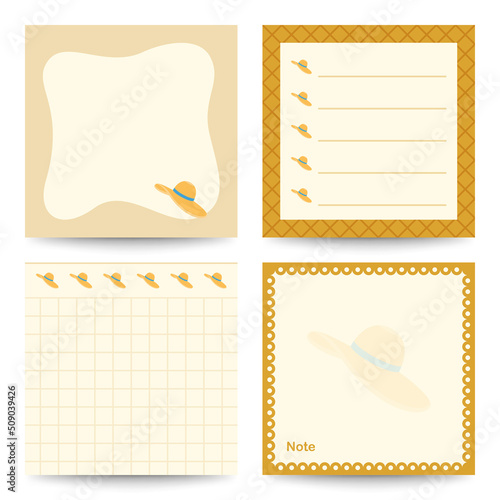 Set of square notepads with Women Hat