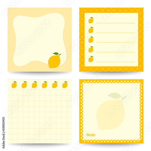Set of square notepads with Lemon