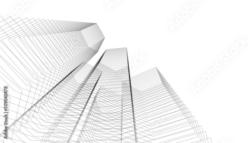 abstract architecture vector 3d illustration