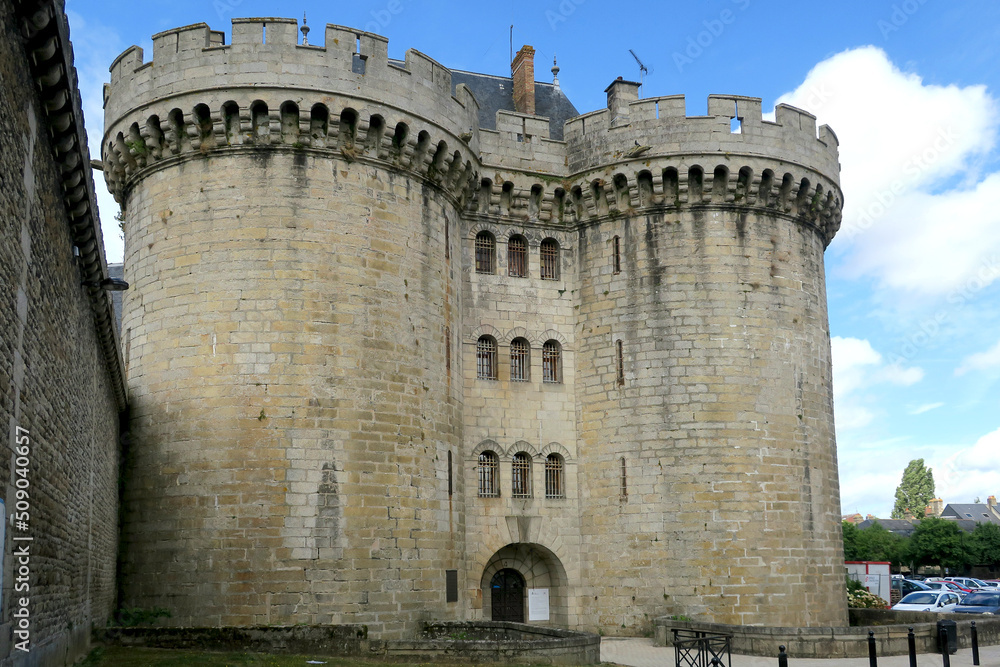 Main entrance to the ancient castle of Alençon in Normandy, rance