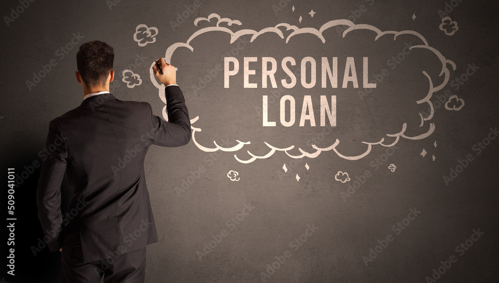 businessman drawing a cloud with inscription businessman drawing a cloud with inscription