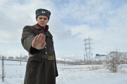 Fotografía Russian soldier in winter uniform