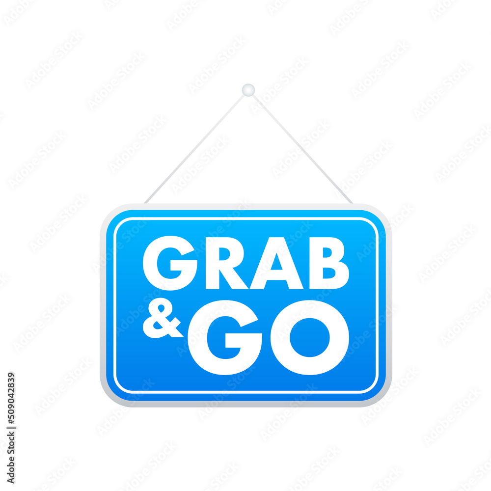 Banner with grab go. Fast money. Vector illustration Banner with grab go. Fast money. Vector illustration