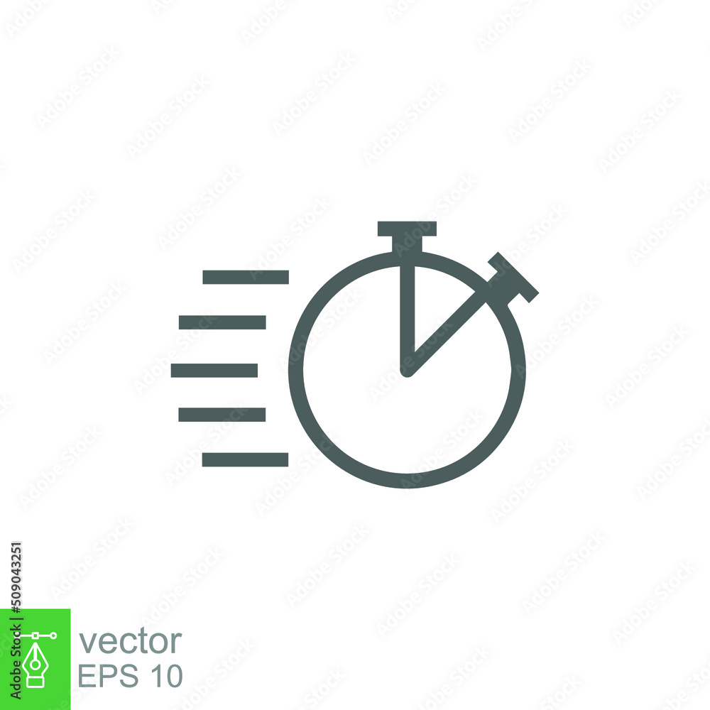 Fast time icon. Quick delivery concept. Stopwatch symbol. Vector illustration isolated. EPS 10. Fast time icon. Quick delivery concept. Stopwatch symbol. Vector illustration isolated. EPS 10.