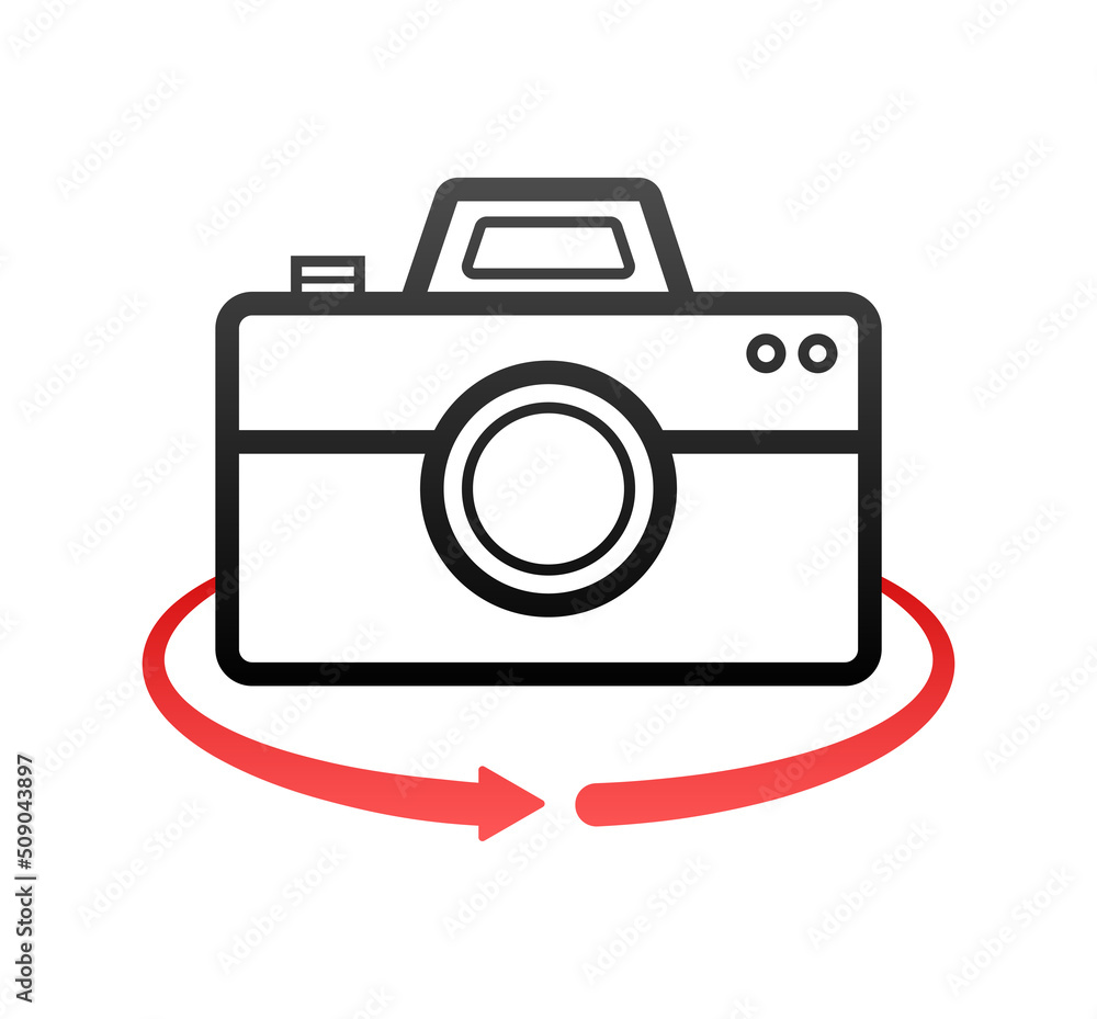 Button with camera switch. Arrow icon. Vector illustration Button with camera switch. Arrow icon. Vector illustration