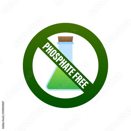 Icon for banner design with phosphate free. Logo symbol.