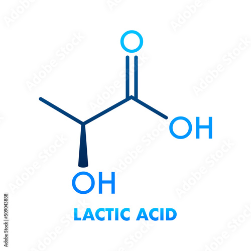 Probiotics bacteria vector design. Icon with lactic acid formula. photo
