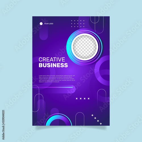 Gradient business workshop poster template. - Vector.