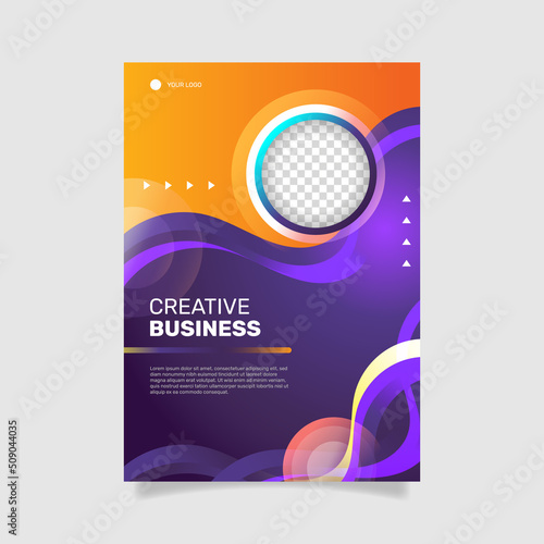 Gradient business workshop poster template. -  Vector.