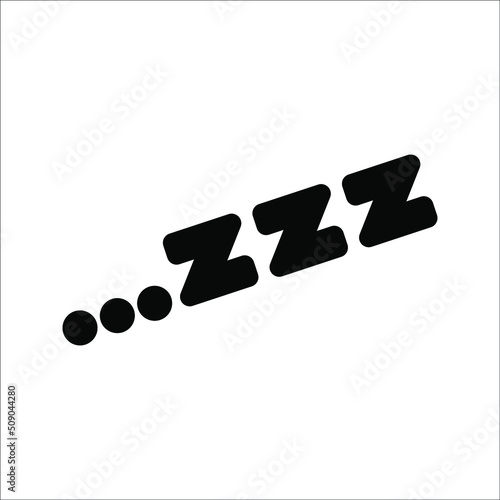 Sleepy zzz icon on white background Design concept about sleep, dream, relax, insomnia.