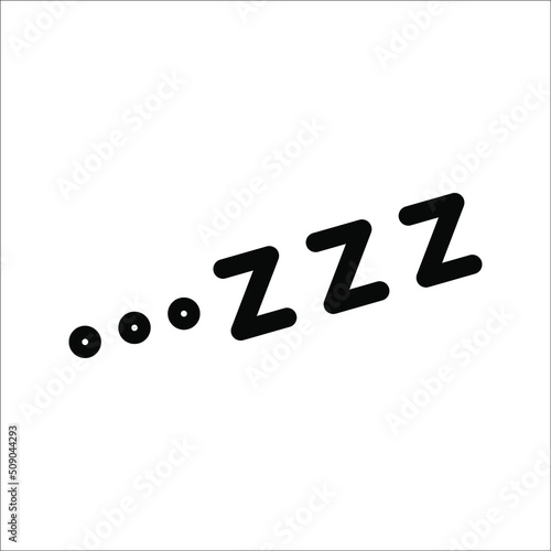 Sleepy zzz icon on white background Design concept about sleep, dream, relax, insomnia.