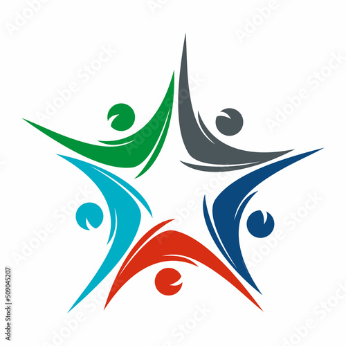 Colorful Circle United Community Logo. teamwork And Community Logo template.