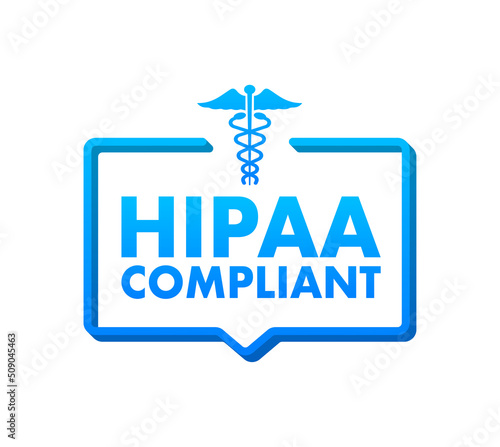 Hipaa compliant. Checkmark icon. Vector design. Logo symbol. Vector stock illustration.
