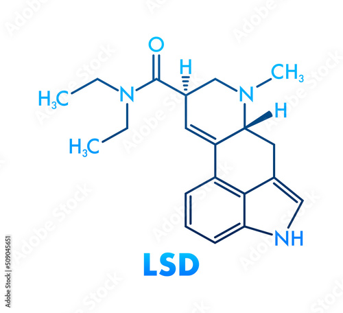 Lsd formula. LSD lysergic acid diethylamide drug formula