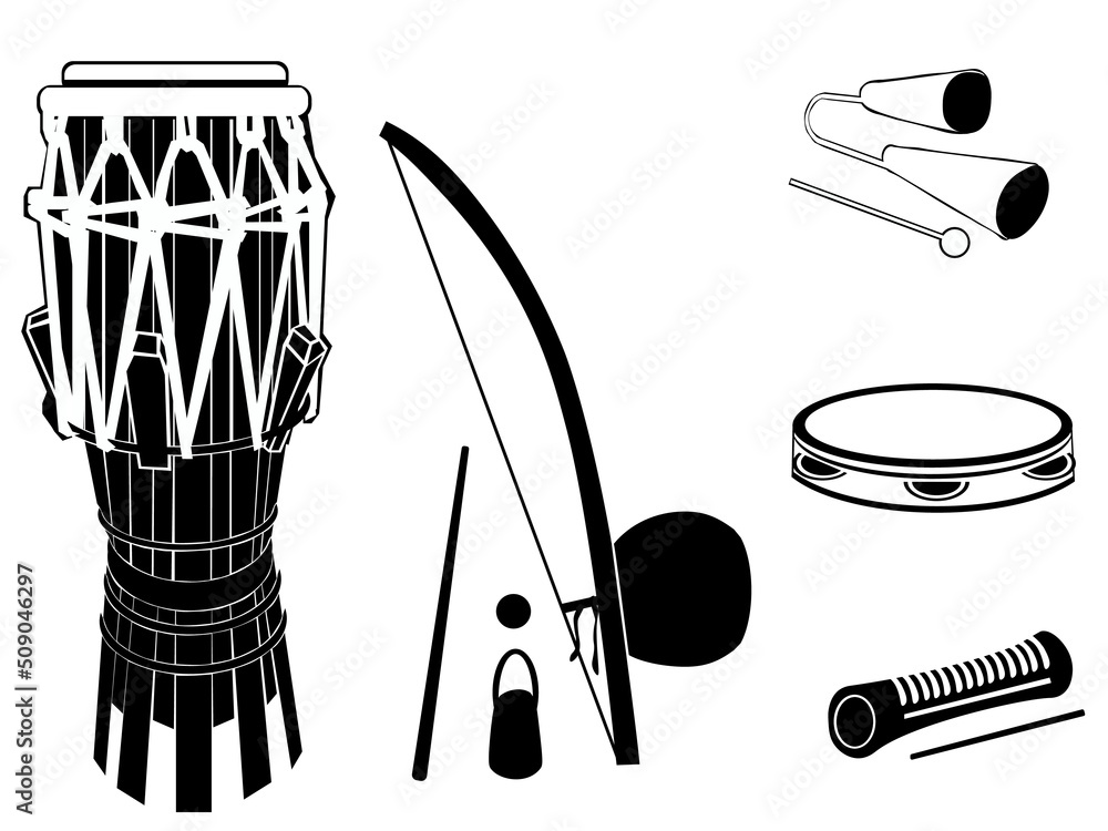 Set of musical instruments used in Brazilian sport music called ...