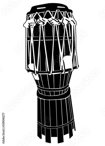 Atabaque icon. Atabaque is a drum used in the sport called capoeira. Vector illustration isolated on white background..