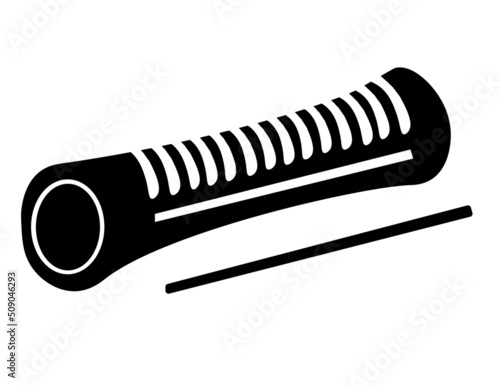Reco-reco icon. This is a scraper of African origin used as a percussion instrument in the sport called capoeira. Vector illustration isolated on white background.