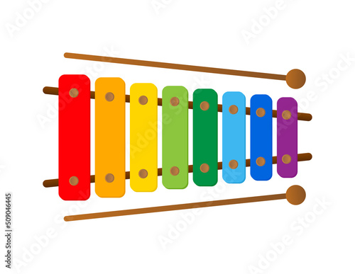 Line art icon with metallophone. Thin line icon set. Vector design