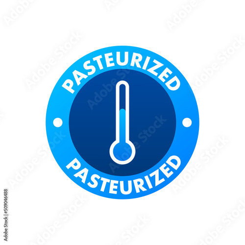 Pasteurized vector icon set isolated on white background. Pasteurized for packaging design