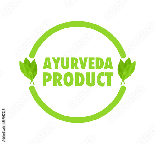 Green ayurveda product. Vector stock illustration template