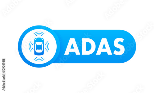 Banner vector. Creative ADAS Advanced driver assistance systems Icon. Vector sign. Digital currency concept. Bitcoin currency photo