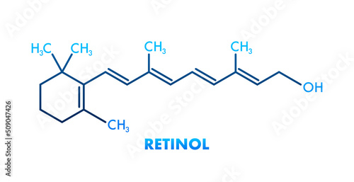 Icon with retinal formula. Retinal true vitamin A , formula C20H30O