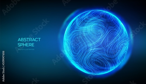 Foto Abstract sphere on blue background