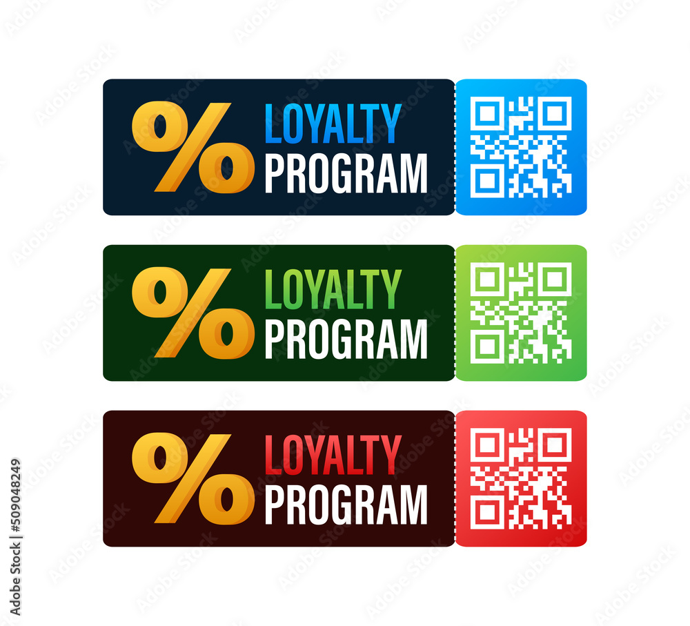 Loyalty program in flat style. Discount coupon. 3d coupon reward. Discount, loyalty program, promotion Loyalty program in flat style. Discount coupon. 3d coupon reward. Discount, loyalty program, promotion